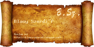 Blasy Szeráf névjegykártya